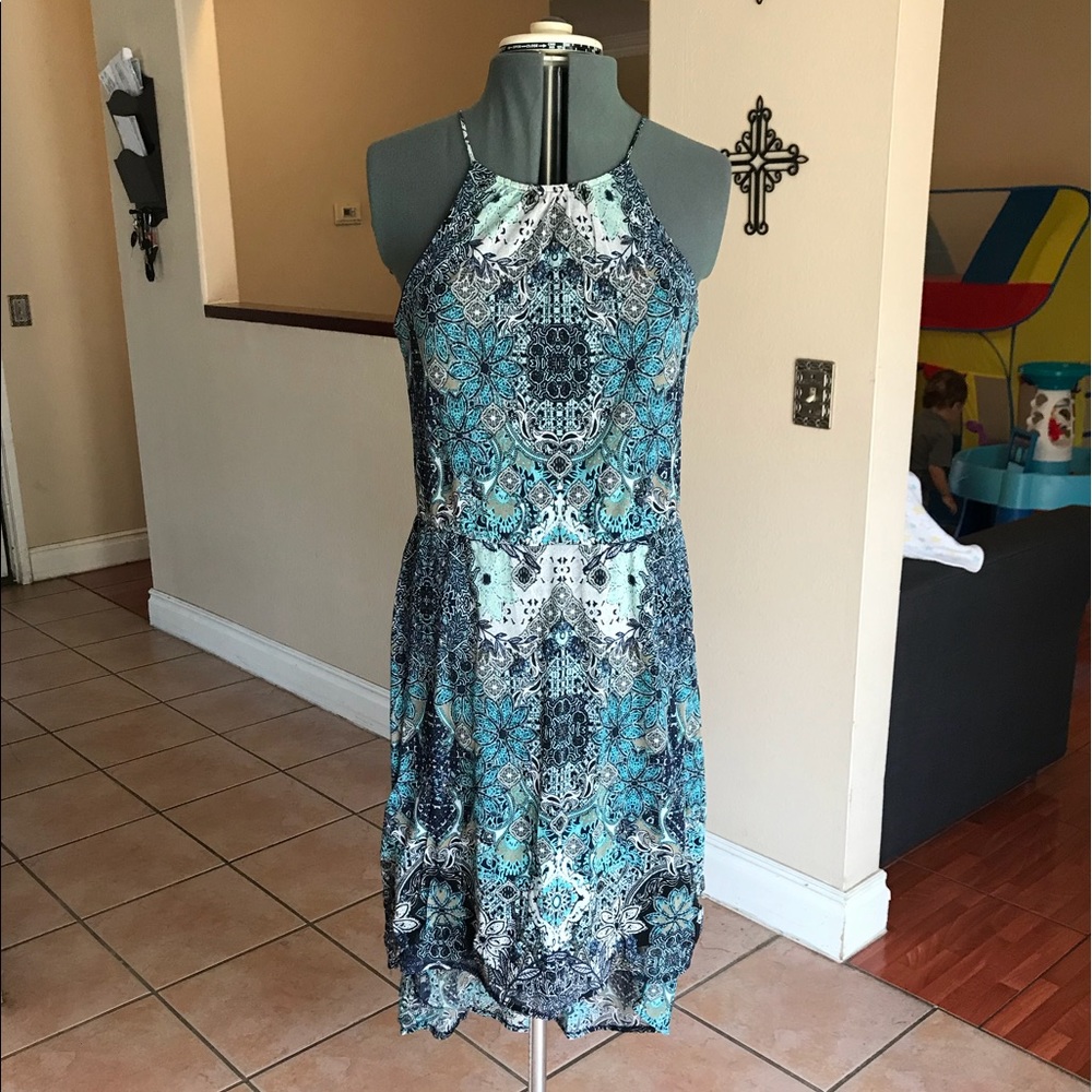 Paisley high-low dress